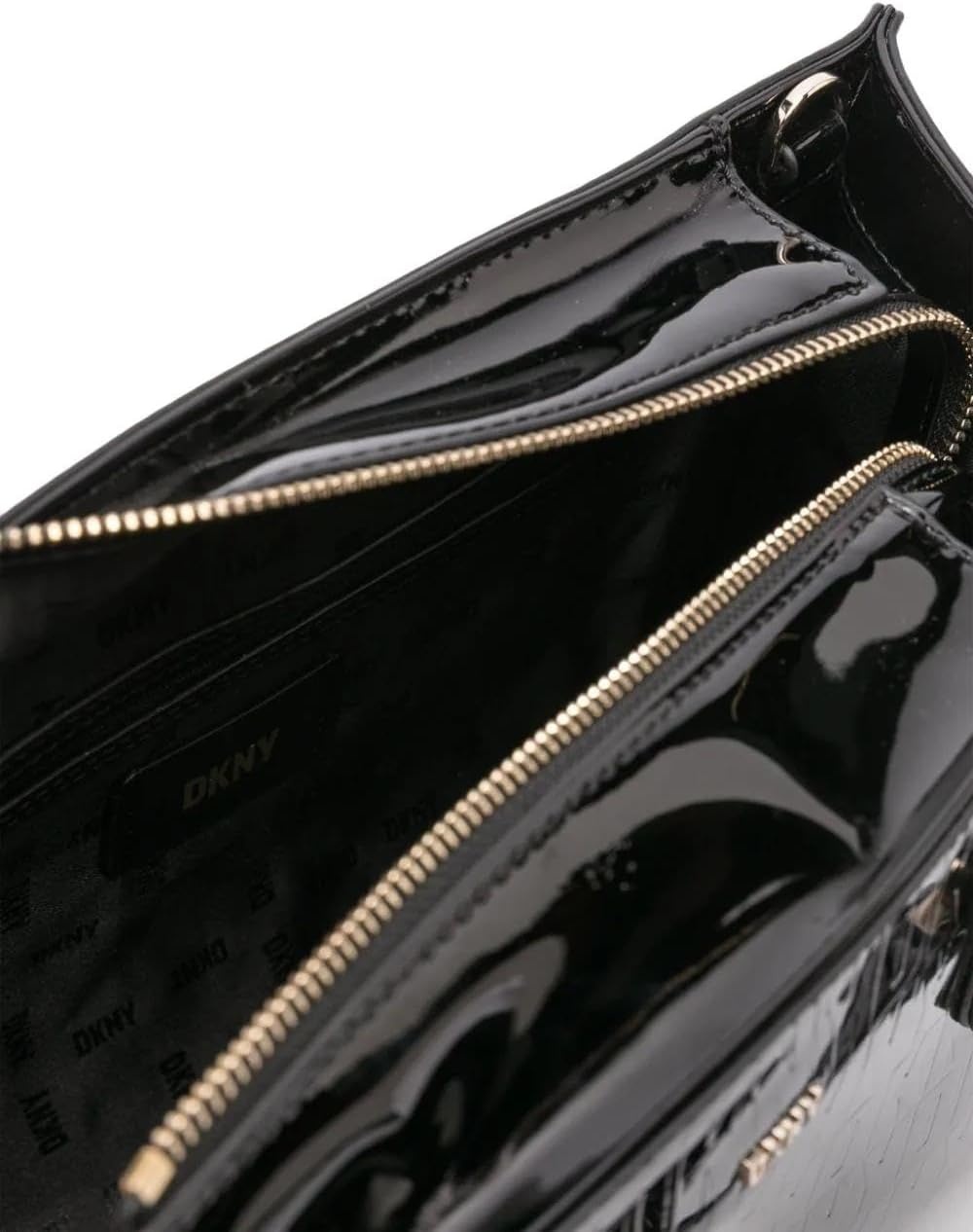 image:imageDKNY Womens Perri Satchel with Logo CharmBlackGold Combo