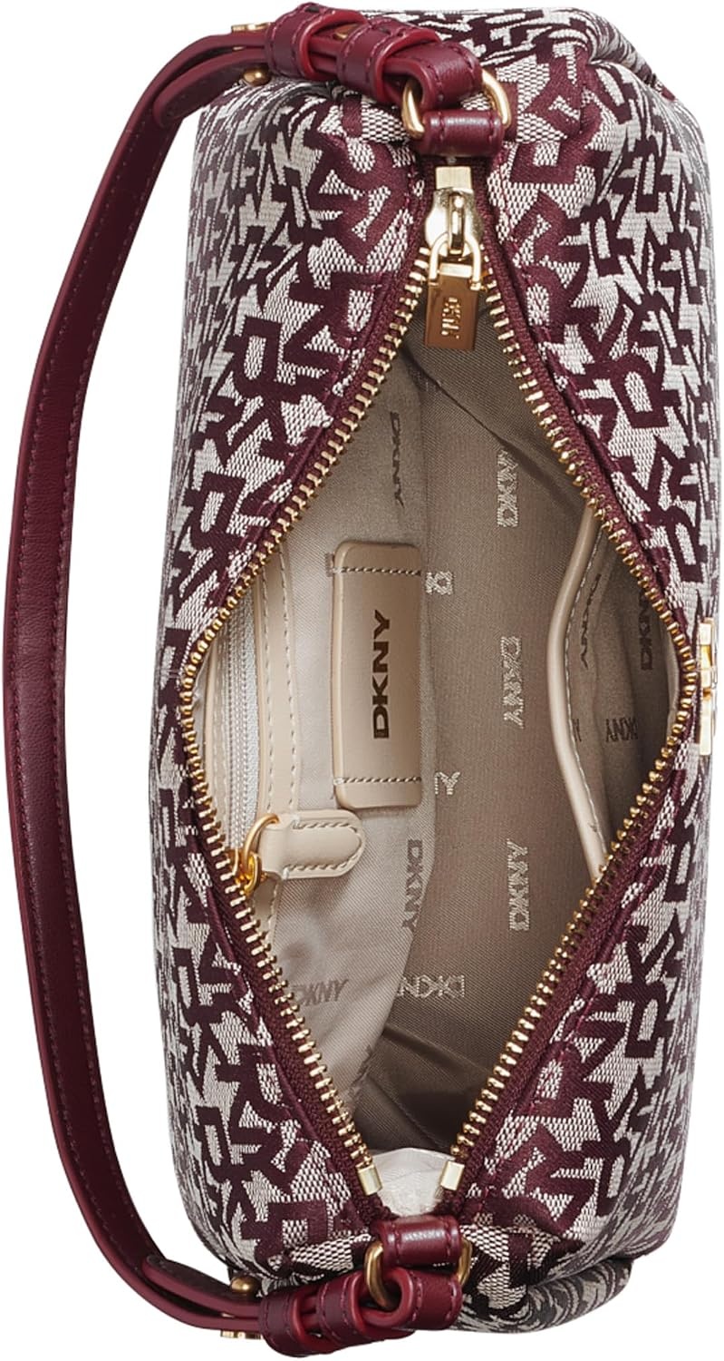image:imageDKNY Womens Remy Printed Shoulder BagAged WineGarnet