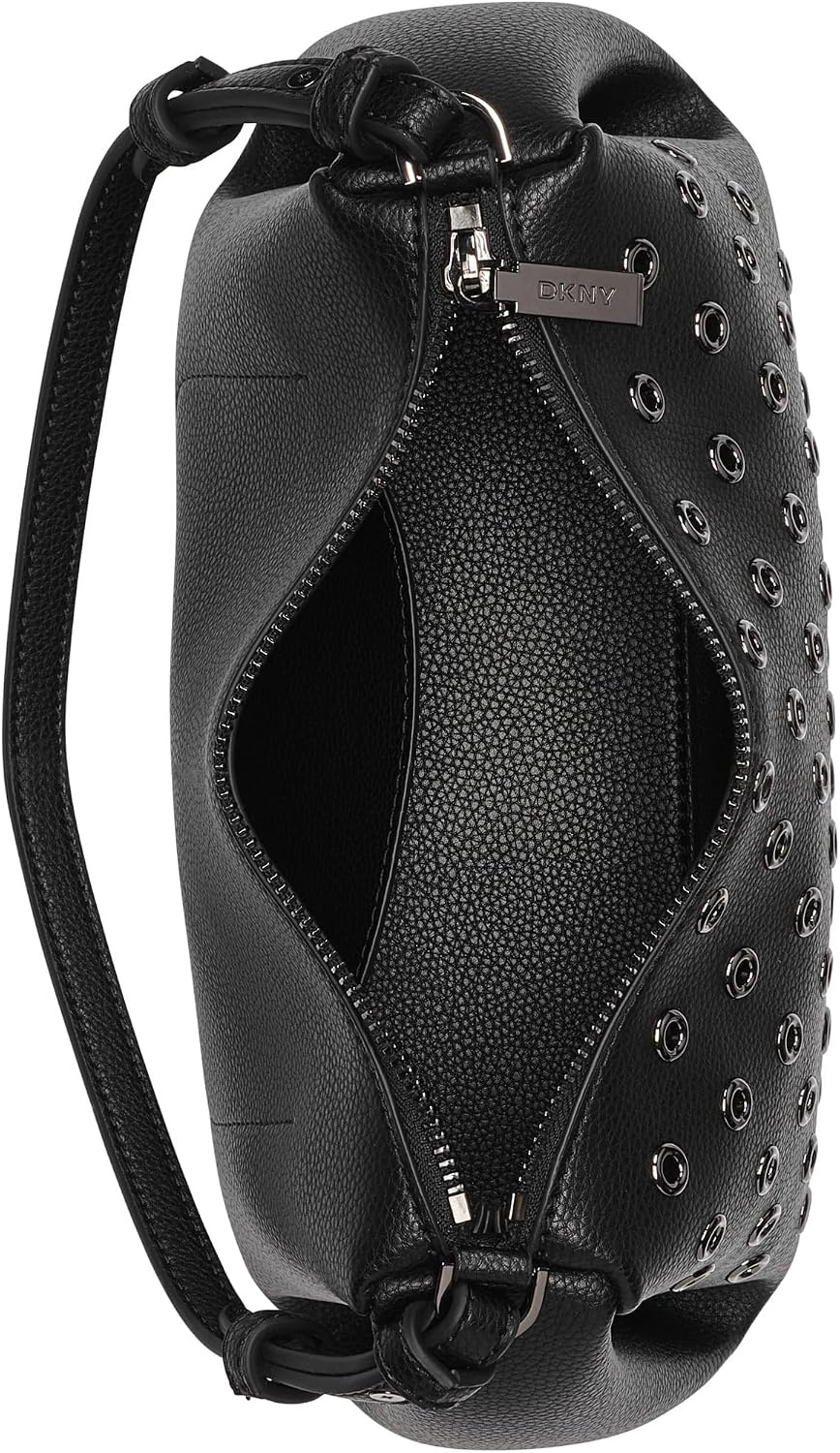 image:imageDKNY Womens Remy Printed Shoulder BagBlackGunmetal