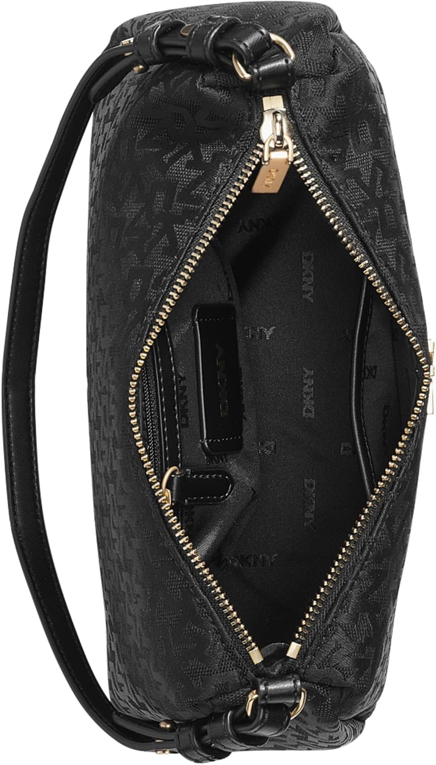 image:imageDKNY Womens Remy Printed Shoulder BagJet BlackBlack