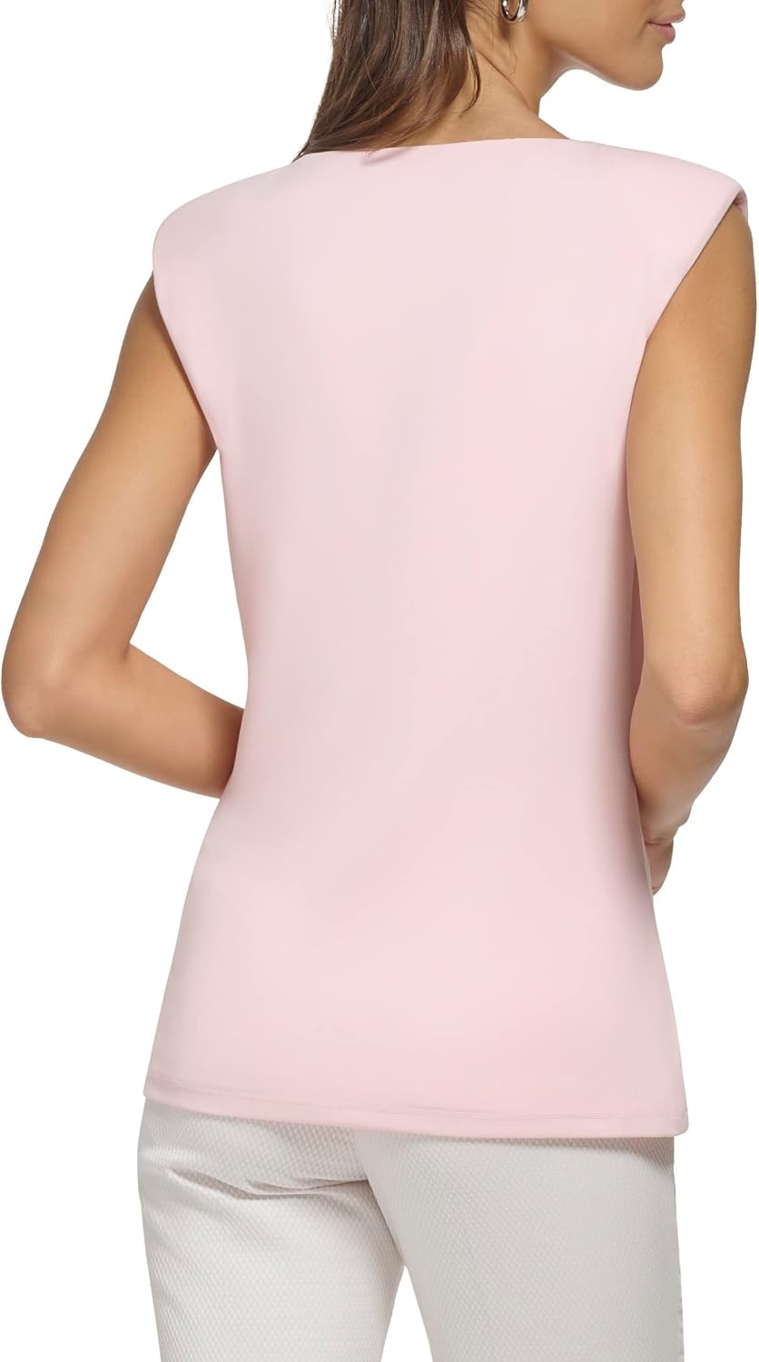 image:imageDKNY Womens Sleeveless Business Casual BlouseRose Quartz
