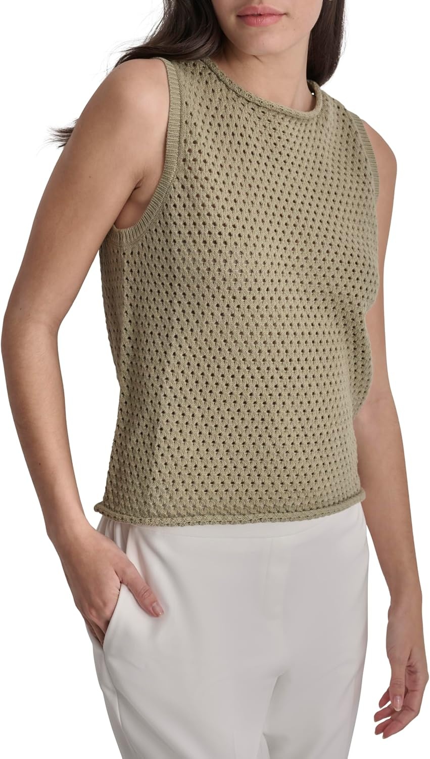 image:imageDKNY Womens Sleeveless Tank Top BlouseLight Fatigue