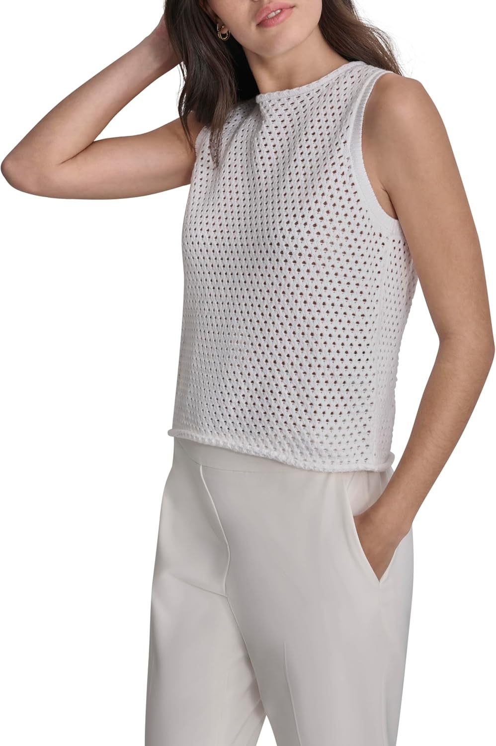 image:imageDKNY Womens Sleeveless Tank Top BlouseWhite