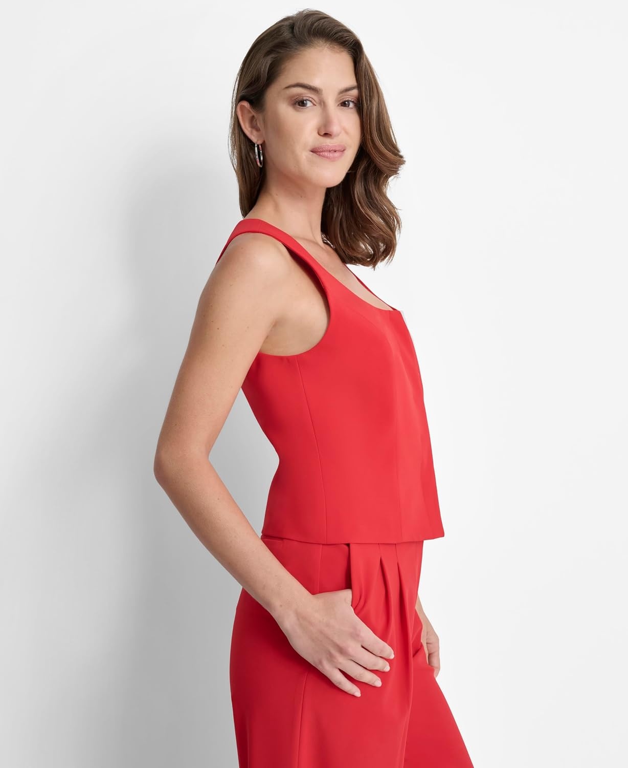 image:imageDKNY Womens Tailored Bustier TopRed Light