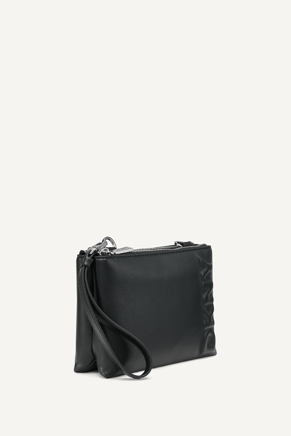 image:imageDKNY Womens Tinsley Small Wristlet CrossbodyBlackSilver