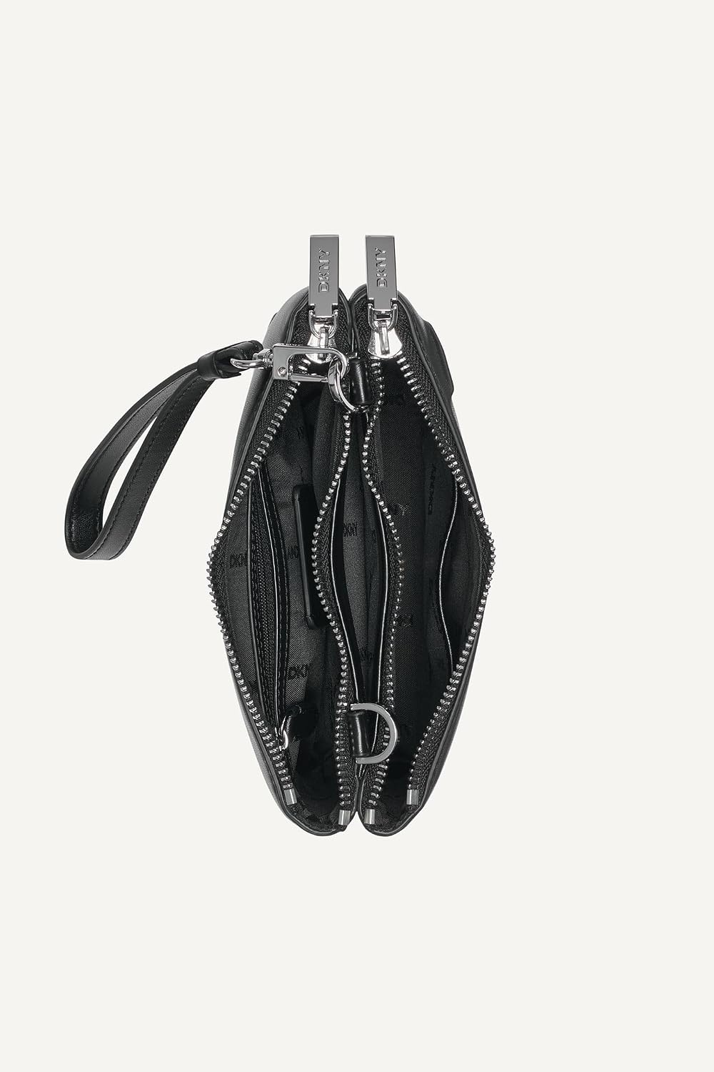image:imageDKNY Womens Tinsley Small Wristlet CrossbodyBlackSilver