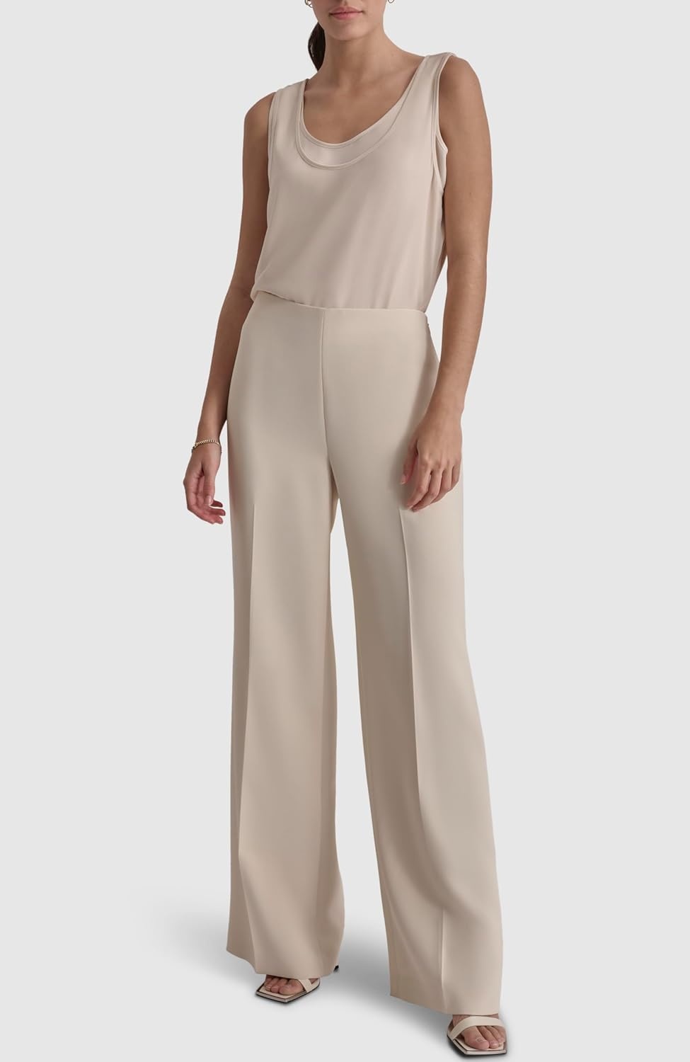 image:imageDKNY Womens Wide Leg Suit PantParchment