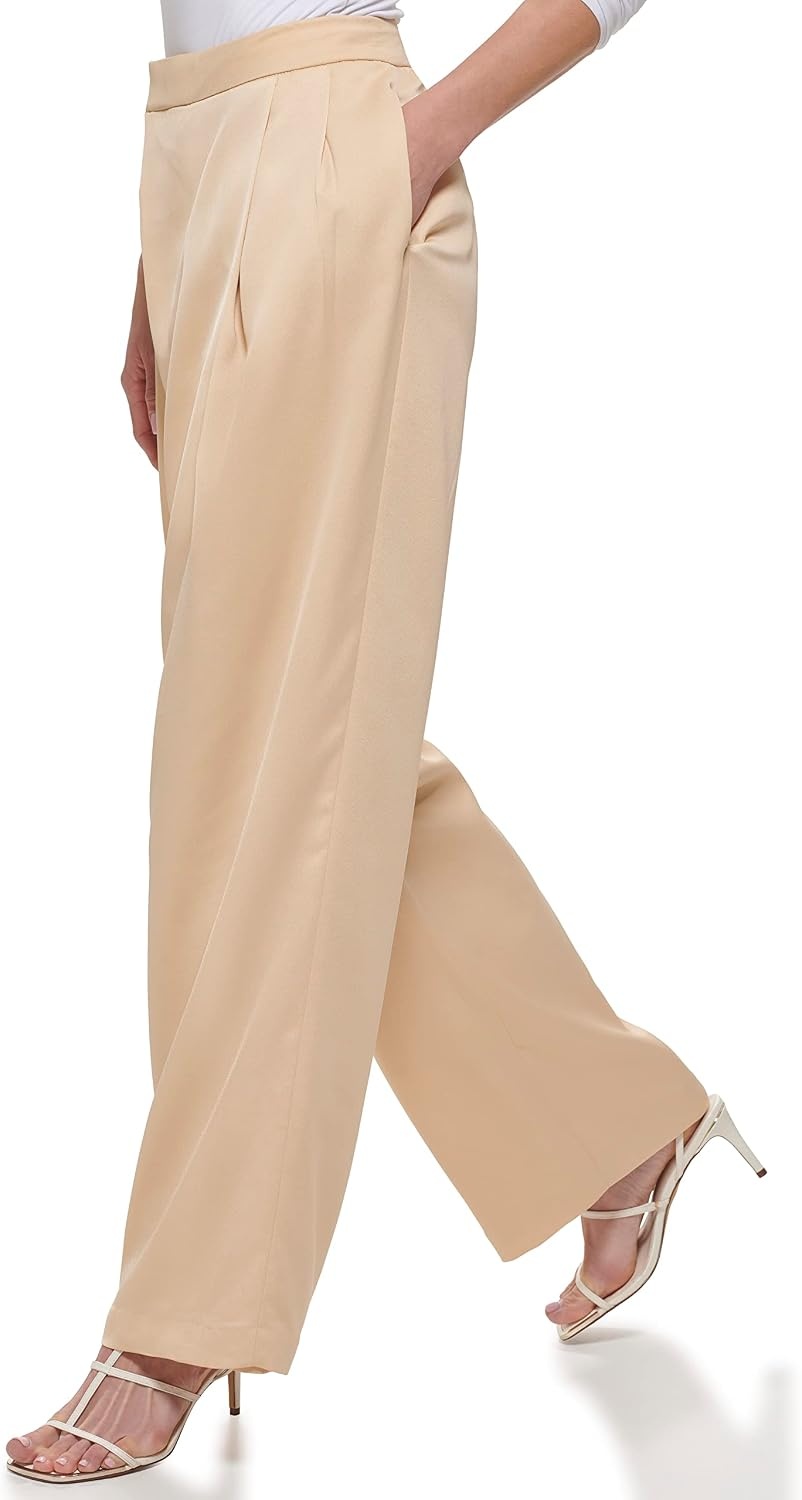 image:imageDKNY Womens Wide Leg Suit PantSand