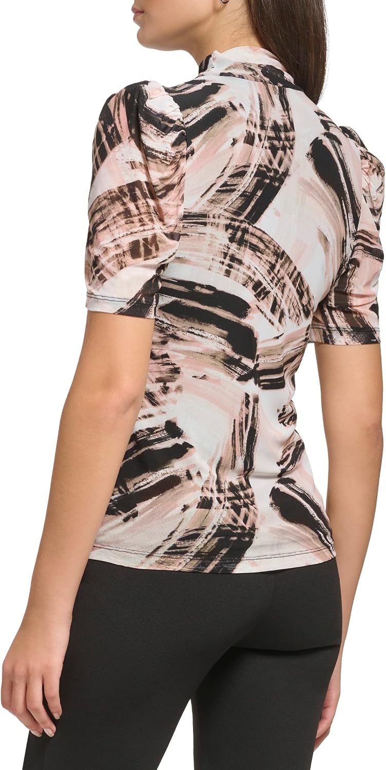 image:imageWomens Half Sleeve Crew Neck BlouseRose Multi