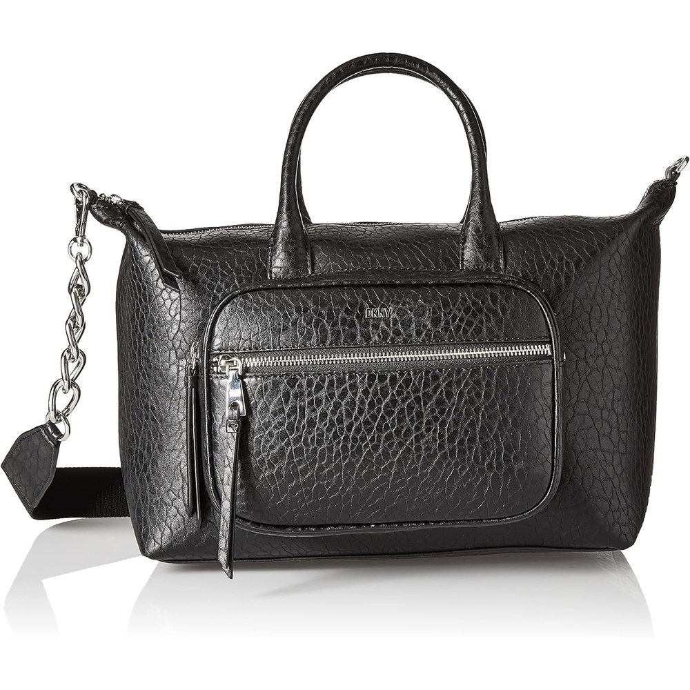 image:imageDKNY Abby Top Handle Satchel with Crossbody BlackSilver One Size