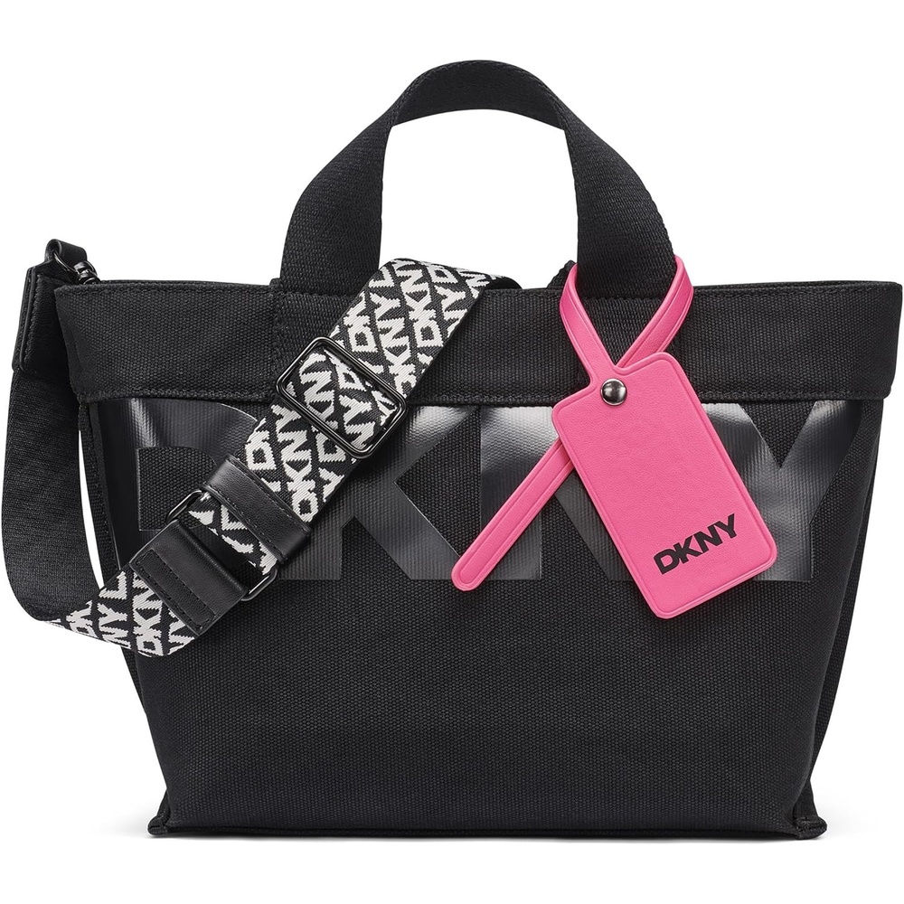 image:imageDKNY Womens Brady CrossbodyBlackHot Pink