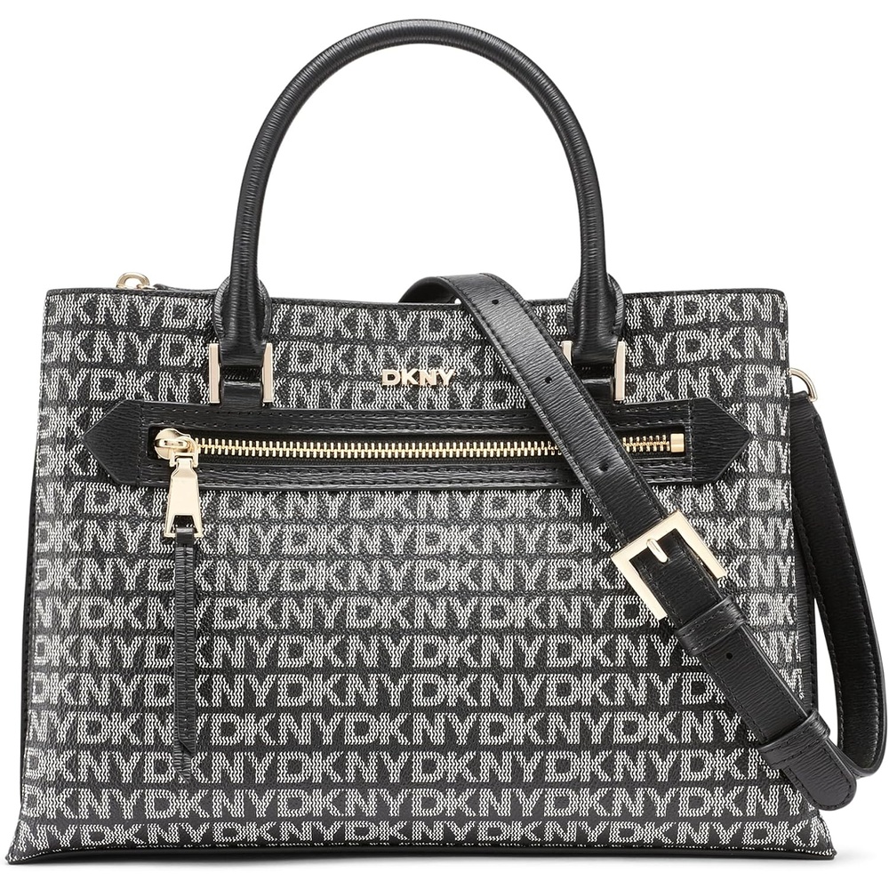 image:imageDKNY Womens Bryant Ave Small Satchel CrossbodyBlack Logo Black