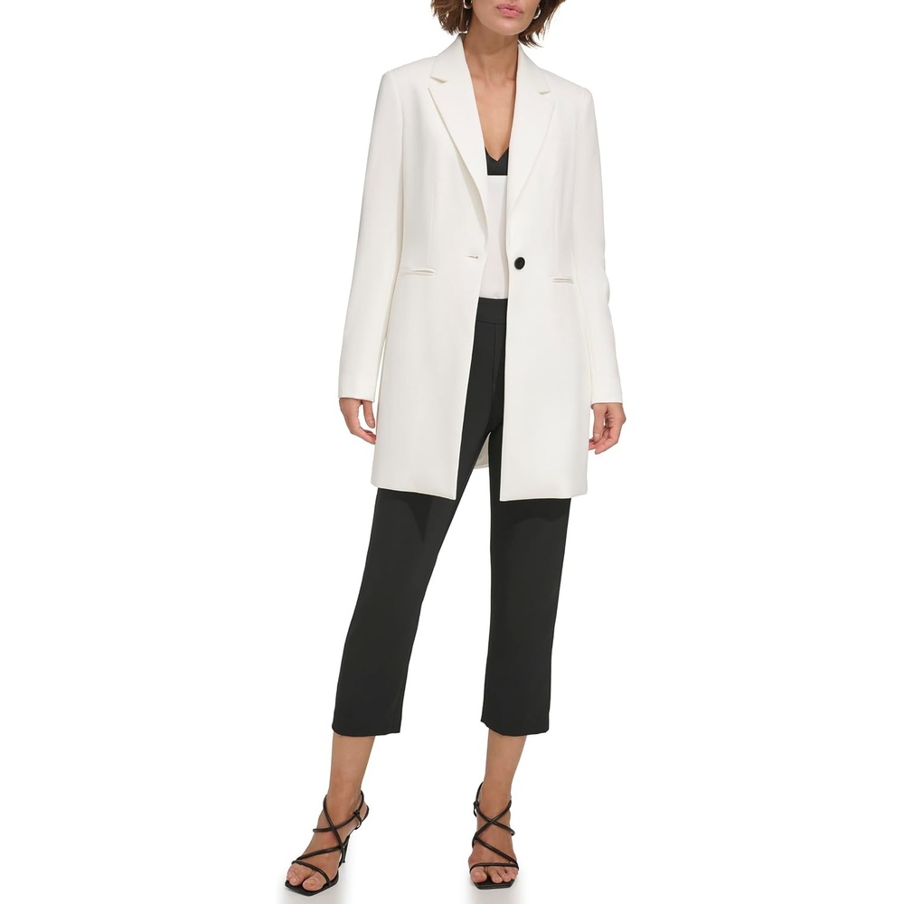 image:imageDKNY Womens Business Casual OneButton BlazerIvory