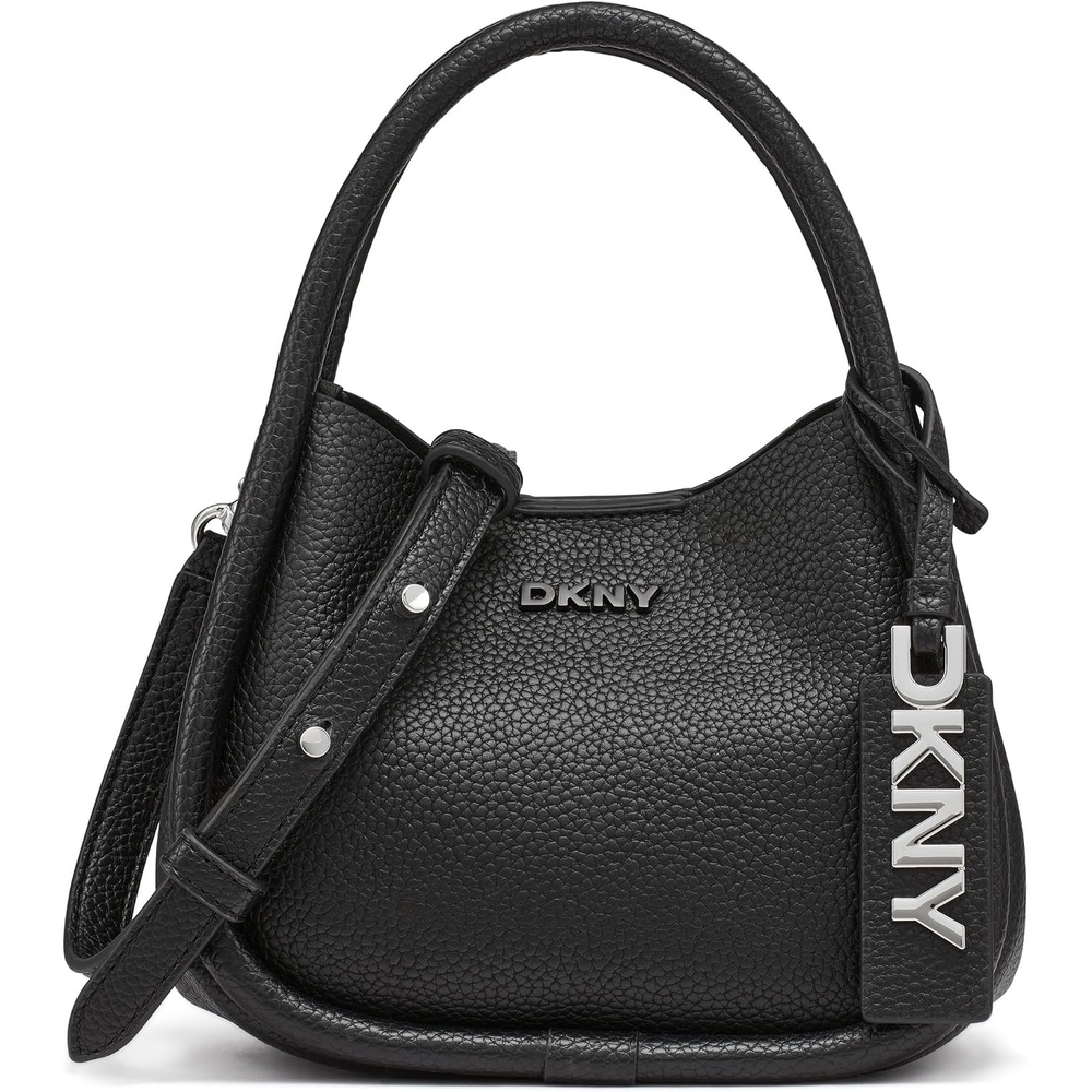 image:imageDKNY Womens Capri Hobo CrossbodyBlackSilver