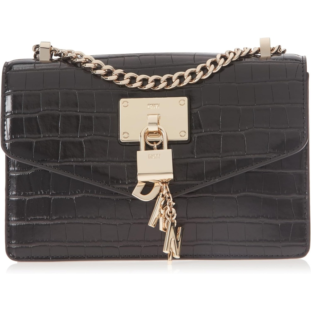 image:imageDKNY Womens Elissa Small Shoulder Bag with Logo CharmBlackGold