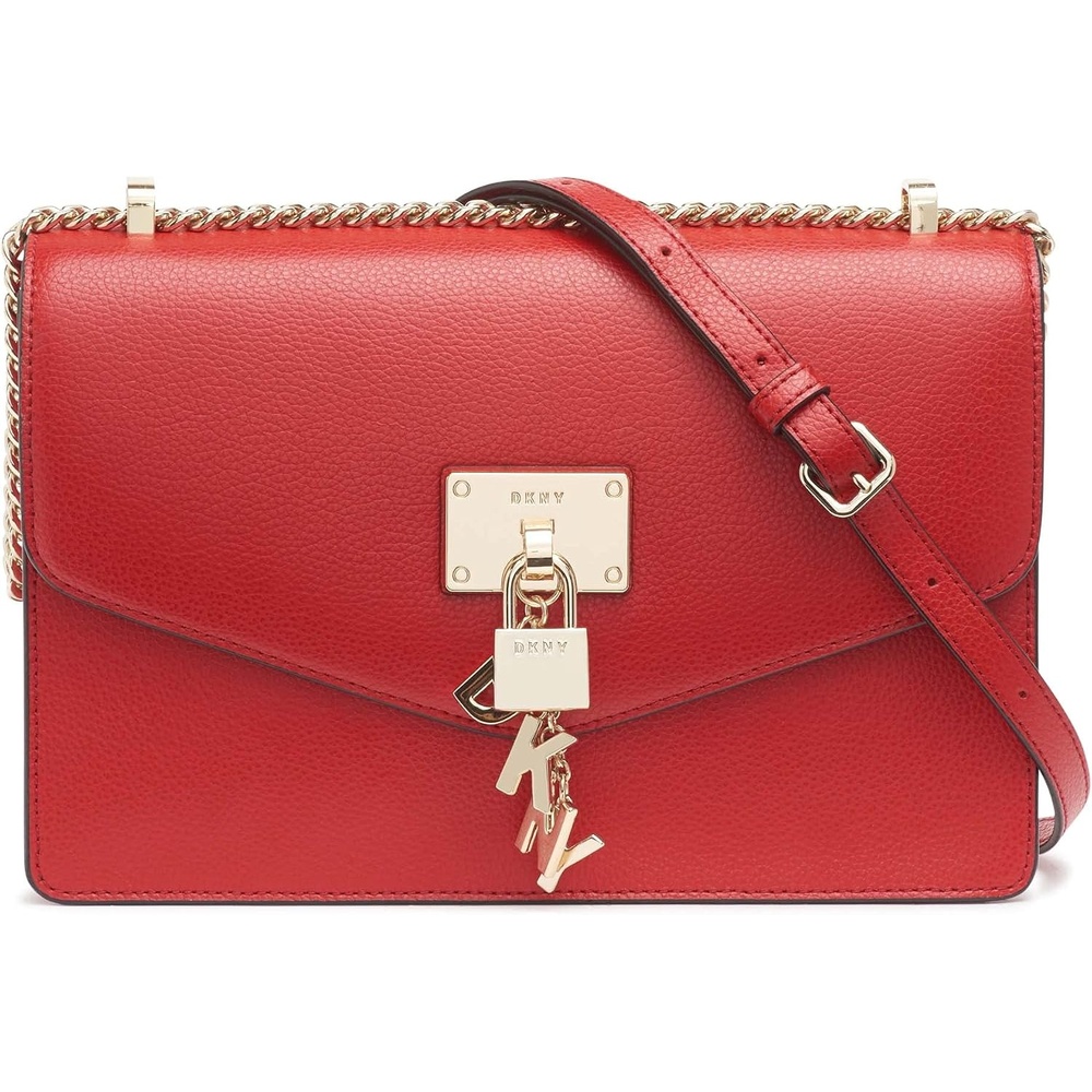 image:imageDKNY Womens Elissa Small Shoulder Bag with Logo CharmBright Red Legacy
