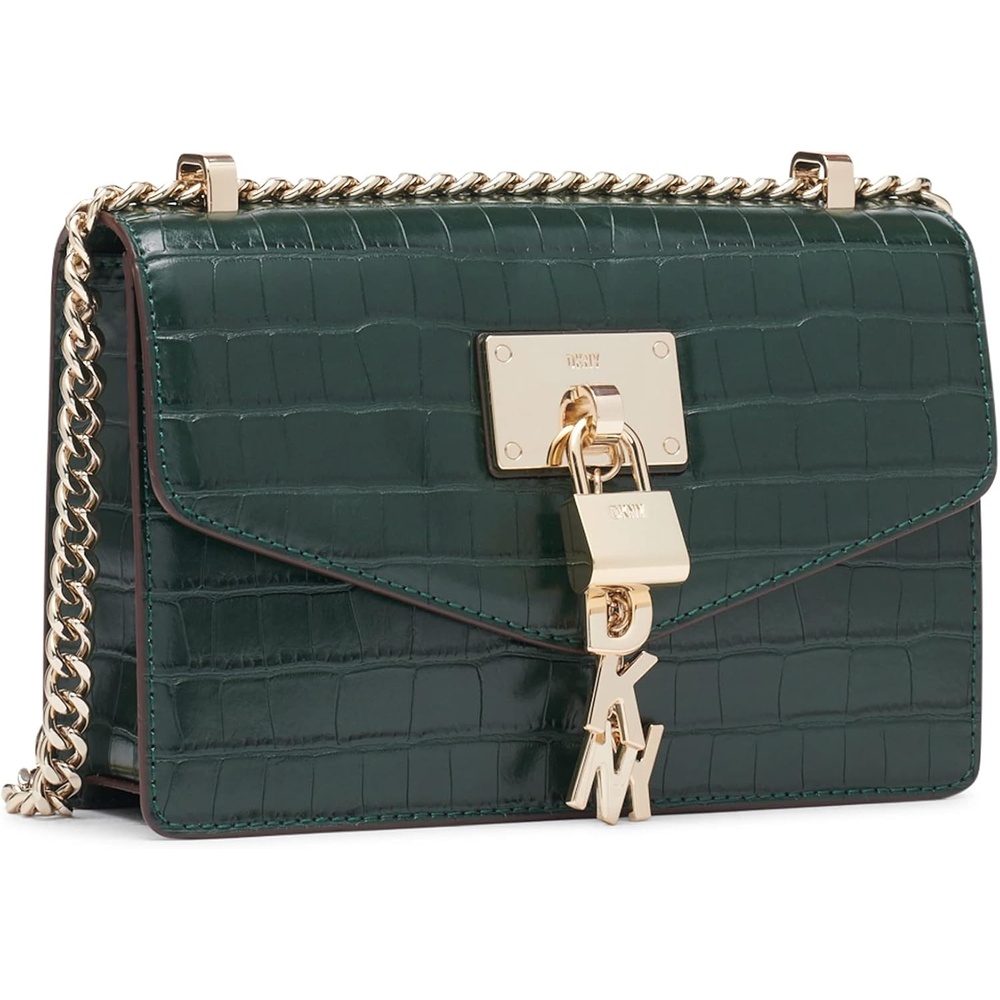 image:imageDKNY Womens Elissa Small Shoulder Bag with Logo CharmGianni Green