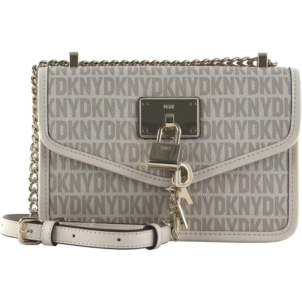 image:imageDKNY Womens Elissa Small Shoulder Bag with Logo CharmHempPebble Legacy