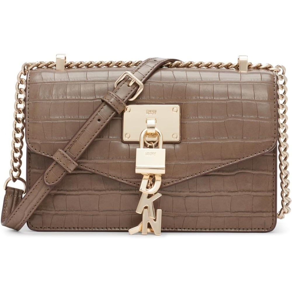 image:imageDKNY Womens Elissa Small Shoulder Bag with Logo CharmTuffle Croc