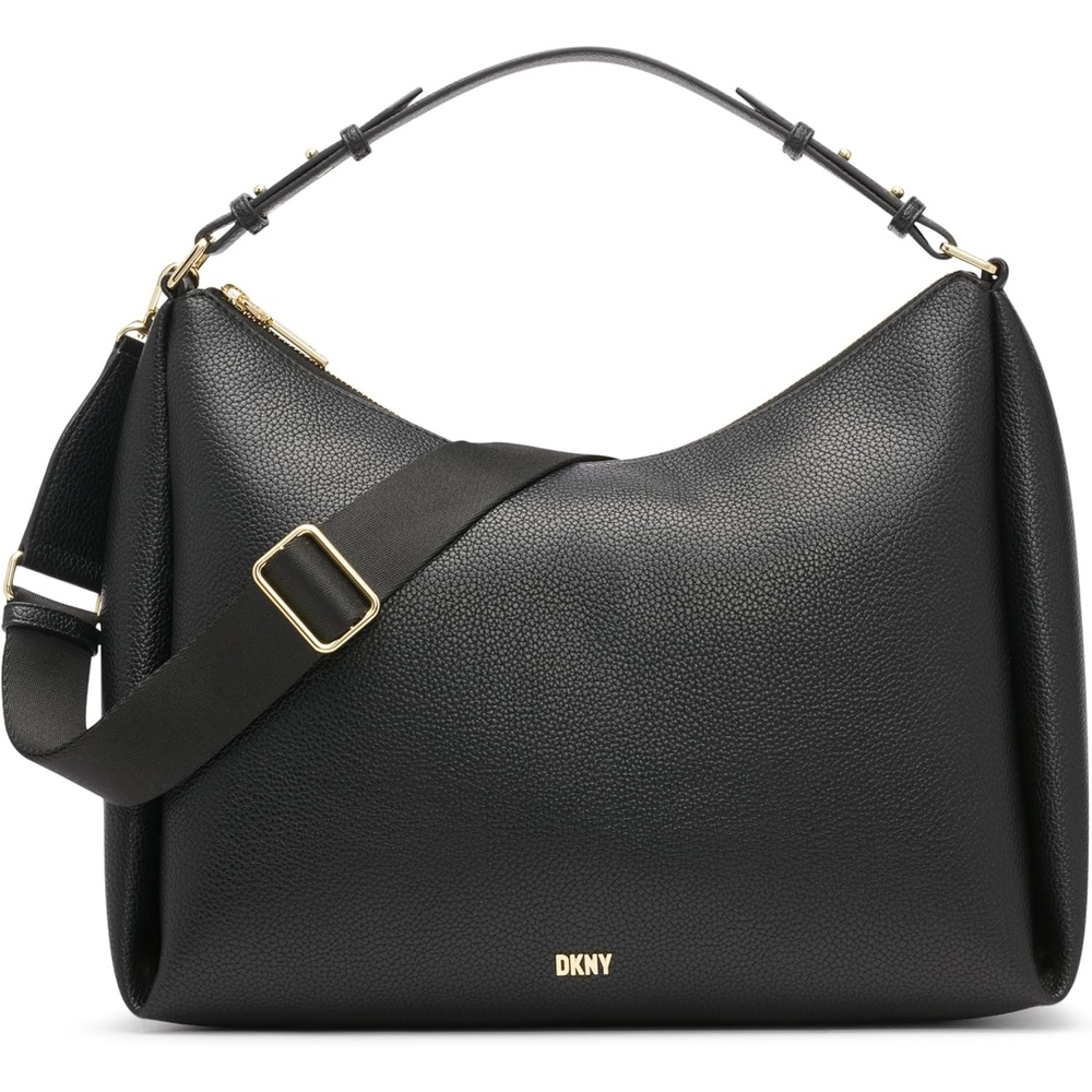 image:imageDKNY Womens Hailey Hobo BagBlackGold