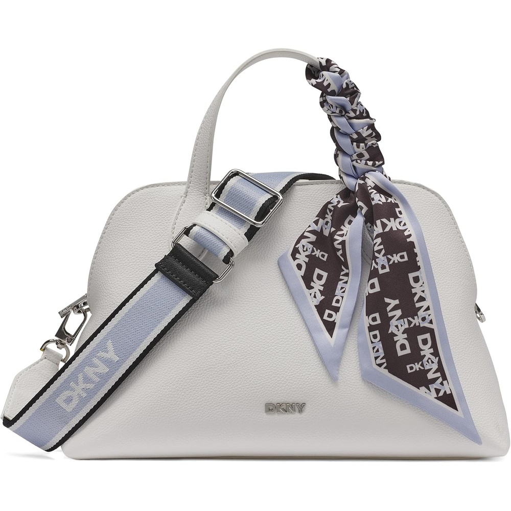 image:imageDKNY Womens Lilah Small Satchel Crossbody With ScarfMarshmallow