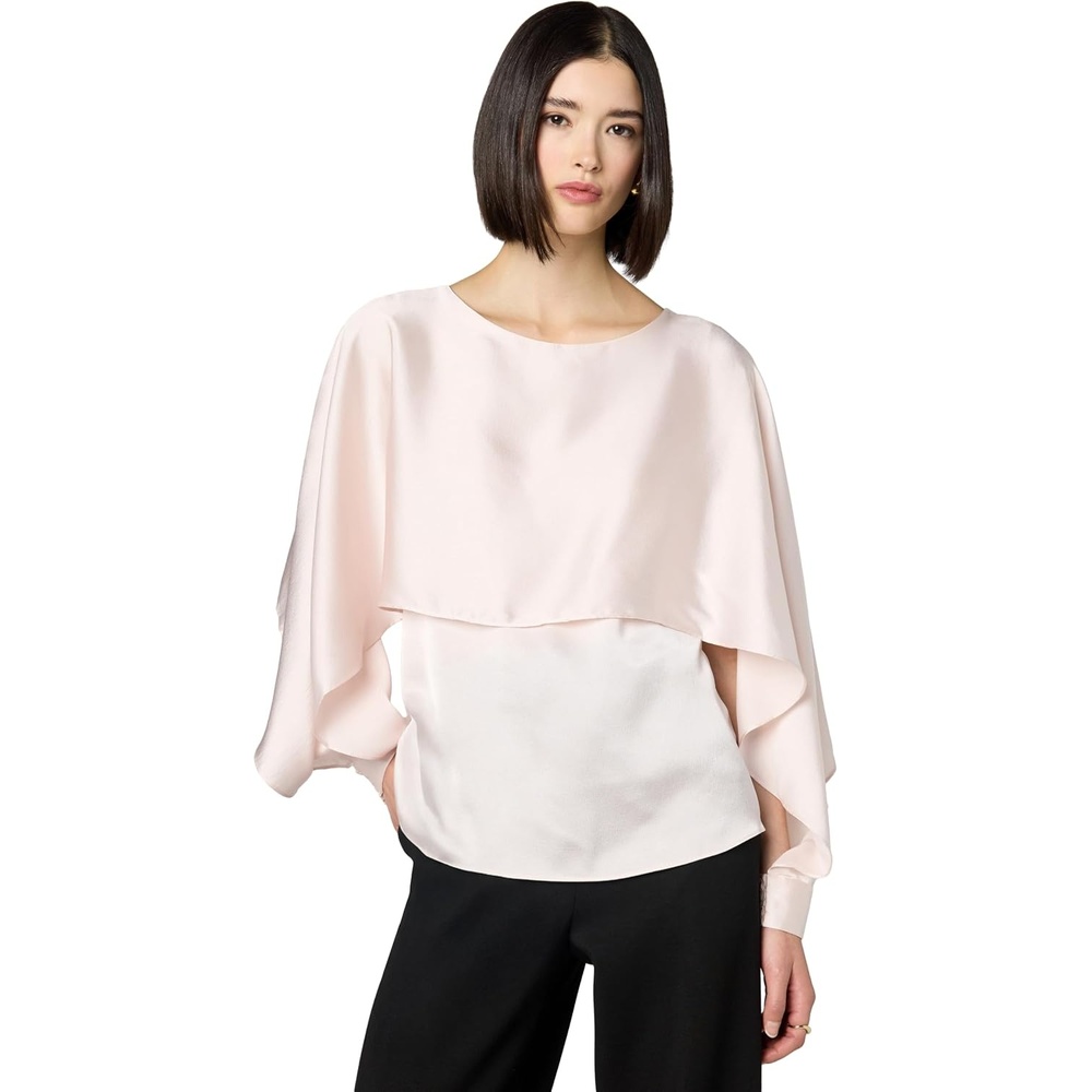 image:imageDKNY Womens Long Caped Sleeve BlouseChampagne