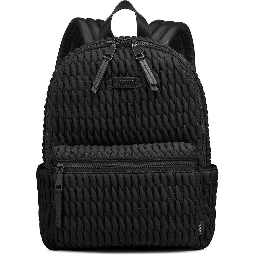 image:imageDKNY Womens Mack Quilted Nylon BackpackOlive1SZBlackBlack
