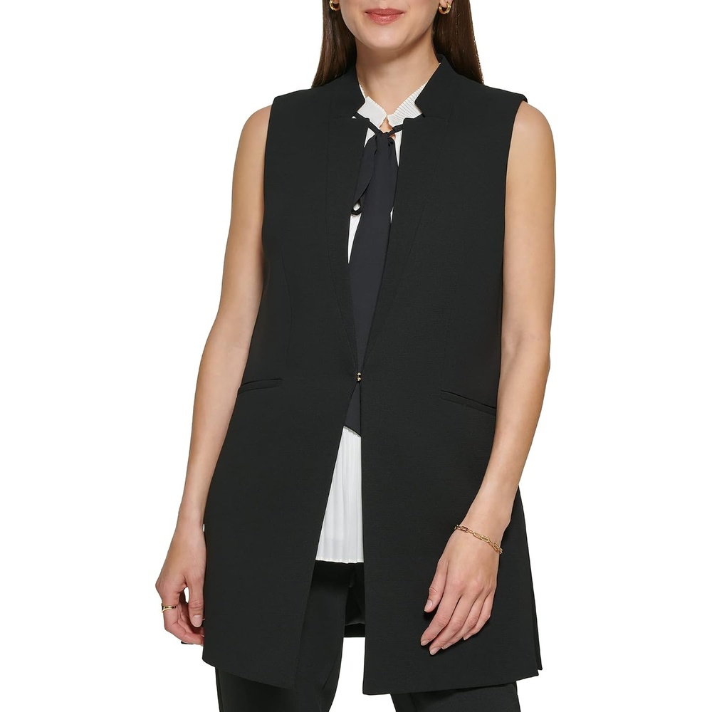 image:imageDKNY Womens Open Front Suit VestBlack