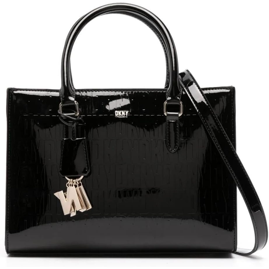 image:imageDKNY Womens Perri Satchel with Logo CharmBlackGold Combo