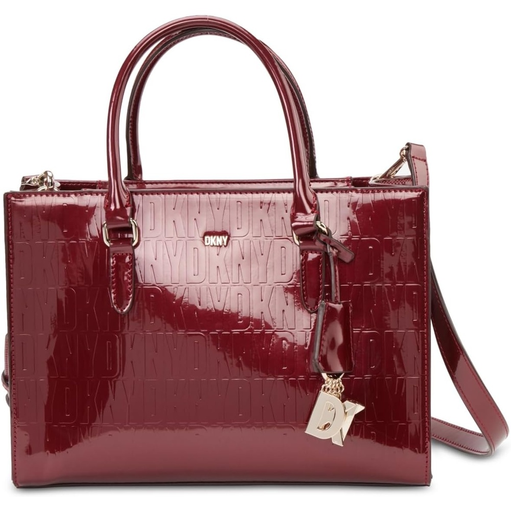 image:imageDKNY Womens Perri Satchel with Logo CharmScarlet Red