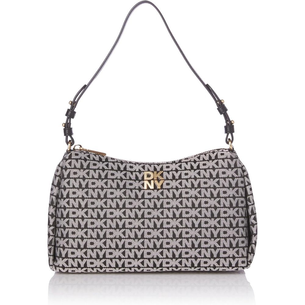image:imageDKNY Womens Remy Printed Shoulder BagBlack Logo Black