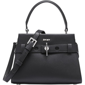 DKNY Women’s Bleeker Small Satchel(Black/Silver)