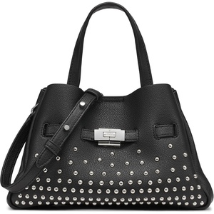 DKNY Women’s Bryar Small Satchel Bag(Black/Silver)