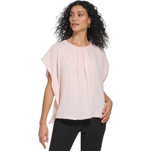 DKNY Womens Cap Sleeve Business Casual Blouse(Rose Quartz)