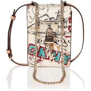 DKNY Women’s Elissa Phone Crossbody(White/Gray)
