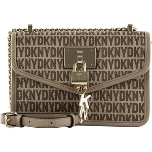 DKNY Women’s Elissa Small Shoulder Bag with Logo Charm(Chino/Toffee Legacy)