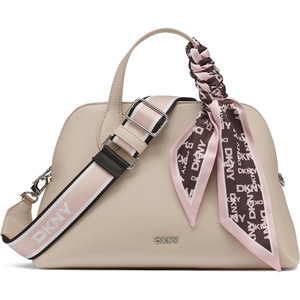 DKNY Women’s Lilah Small Satchel Crossbody With Scarf(Light Taupe)