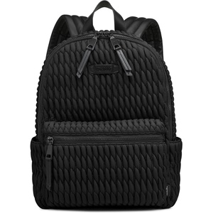 DKNY Women’s Mack Quilted Nylon Backpack,Olive,1SZ(Black/Black)