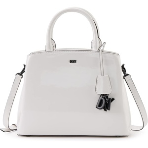 DKNY Women’s Paige Medium Satchel with Adjustable Strap(Optic White)