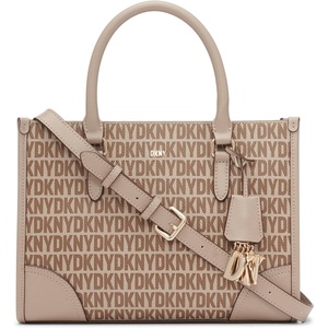 DKNY Women’s Perri Satchel with Logo Charm(Chino/Toffee)