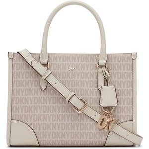 DKNY Women’s Perri Satchel with Logo Charm(Hemp/Pebble)