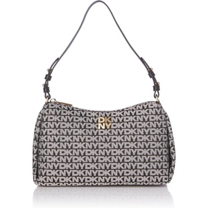 DKNY Women’s Remy Printed Shoulder Bag(Black Logo Black)