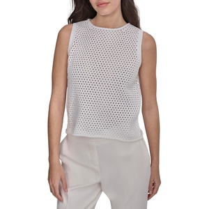 DKNY Women’s Sleeveless Tank Top Blouse(White)