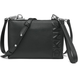 DKNY Women’s Tinsley Small Wristlet Crossbody(Black/Silver)