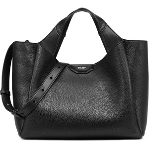 DKNY Women’s Willa Top Handle Satchel(Black/Silver)