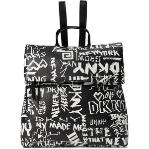 DKNY womens Handbags BACKPACK,DNM/BLACK,MEDIUM(Black/White Legacy)