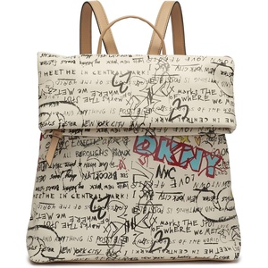 DKNY womens Handbags BACKPACK,DNM/BLACK,MEDIUM(White/Gray)