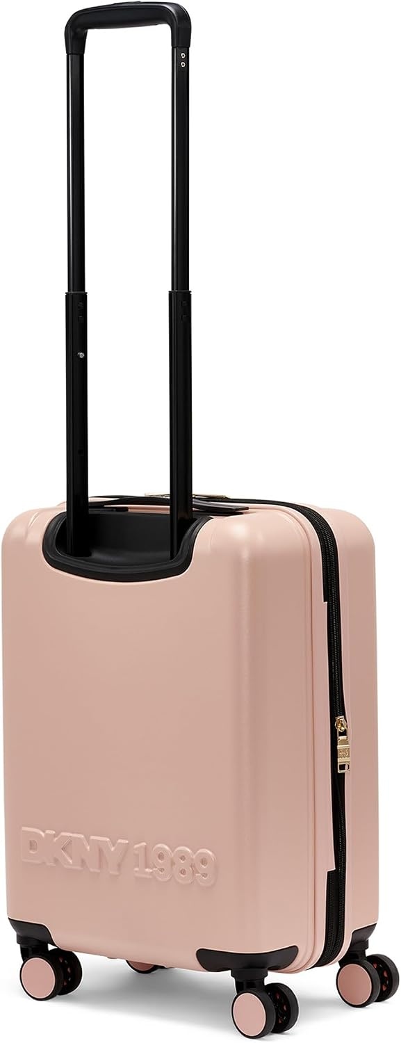 image:imageDKNY Amazon Exclusive On the Go 25 Hardshell Lightweight Expandable Checked Luggage with Spinner WheelsBlackBlush