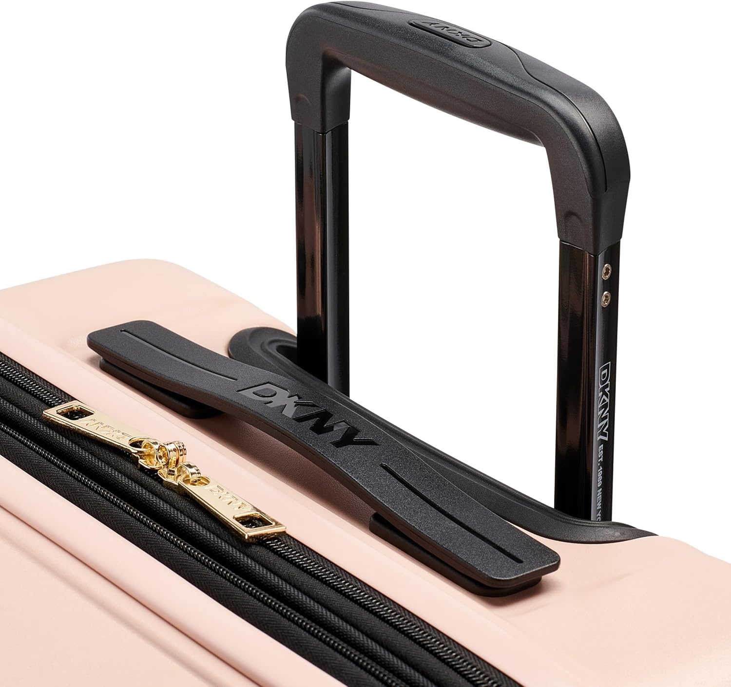 image:imageDKNY Amazon Exclusive On the Go 25 Hardshell Lightweight Expandable Checked Luggage with Spinner WheelsBlackBlush