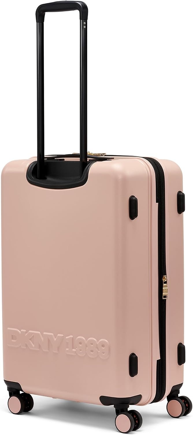 image:imageDKNY Amazon Exclusive On the Go 25 Hardshell Lightweight Expandable Checked Luggage with Spinner WheelsBlackBlush